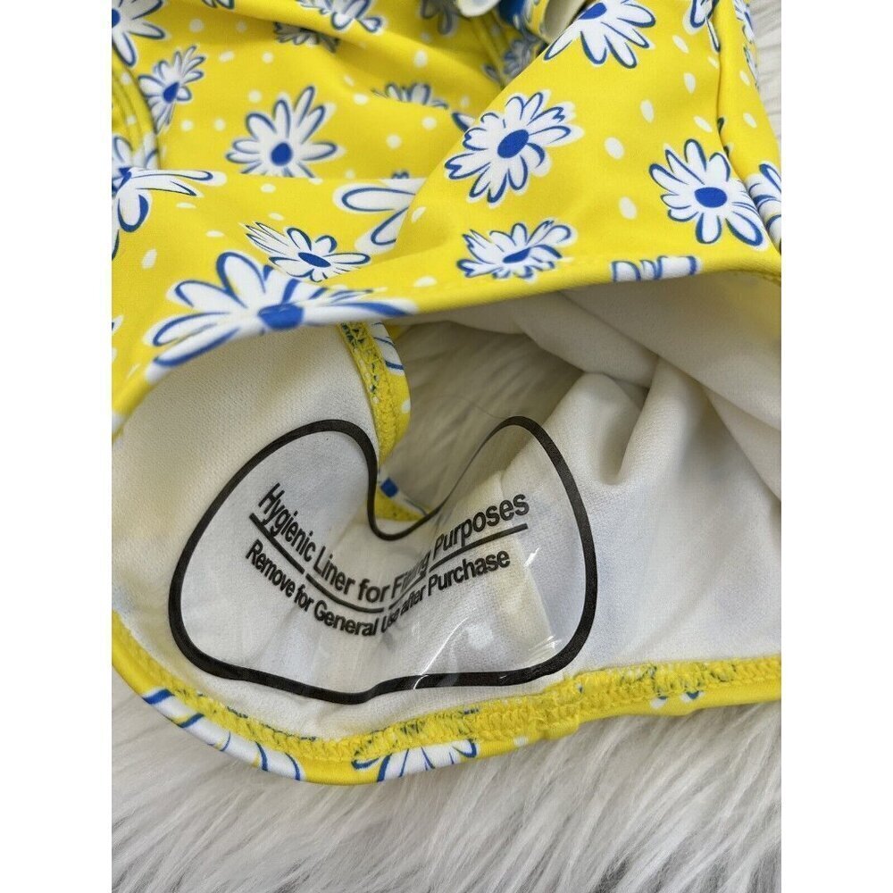 NEW Flapdoodles Girls Size 5 Floral Ruffle One Piece Swimsuit Yellow - Picture 7 of 12